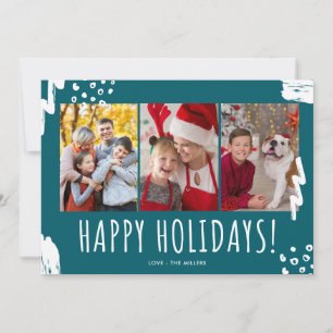 Cartão De Festividades Feliz Natal Três Fotografias Natal