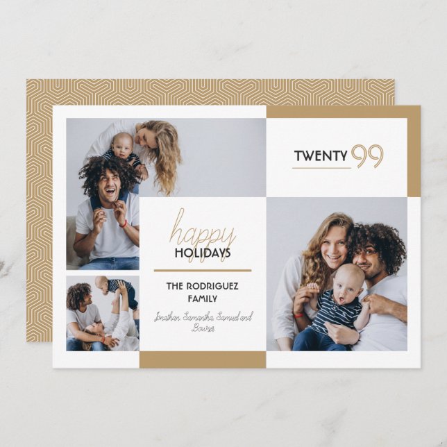 Cartão De Festividades Feliz Natal Três Fotos Boas Festas (Frente/Verso)