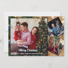 Cartão De Festividades Feliz Natal três fotos da família
