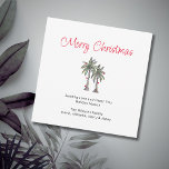 Cartão De Festividades Feliz Natal Tropical Palm Trees Beach<br><div class="desc">Um cartão de boas-vindas de Natal Tropical,  com uma ilustração das palmeiras e uma tipografia personalizável. Um caminho festivo envia desejos de férias aos amigos e familiares da praia.</div>