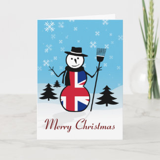 Cartão De Festividades Feliz Natal União Jack British Snowman Card