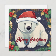 Feliz Natal Urso Polar Branco