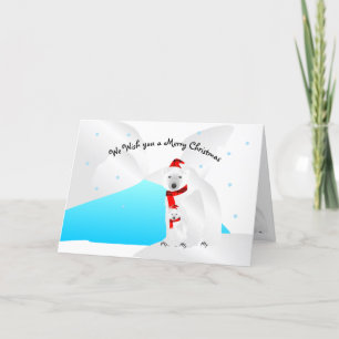 Cartão De Festividades Feliz Natal Ursos Polares