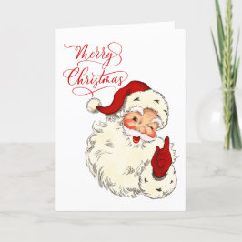 Cartão De Festividades Feliz Natal Vintage Papais noeis feriado da famíli