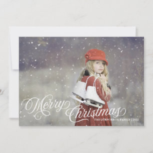 Cartão De Festividades Feliz Natal Vintage Script