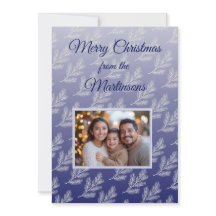 Feliz Natal White Branches Blue Foto