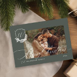 Cartão De Festividades Feliz Natal Winter Garland Monograma Foto<br><div class="desc">Aproveite a época de férias com nossa foto de Natal da lua de inverno, com o cartão de Natal Feliz. Nossa carta personalizada apresenta nossa design de monograma da terra de inverno com sua foto. Personalizar com assinatura familiar e monograma. Espalhe o amor e aplauda este inverno com estas cartas...</div>