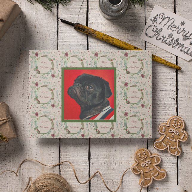 Cartão De Festividades Feliz Natal Woodland Evergreen Wreath (Criador carregado)