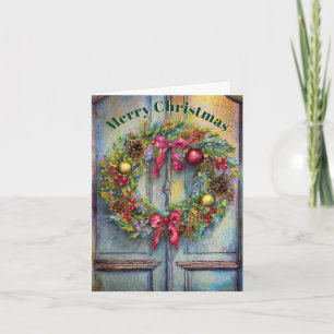 Cartão De Festividades Feliz Natal Wreath