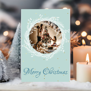 Cartão De Festividades Feliz Natal Wreath Foto da Frame