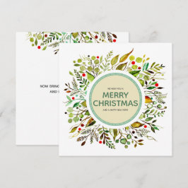 Cartão De Festividades Feliz Natal Wreath Vibrant