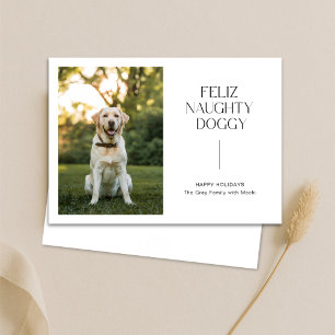 Cartão De Festividades Feliz Naughgy Photo Pet Christmas Card