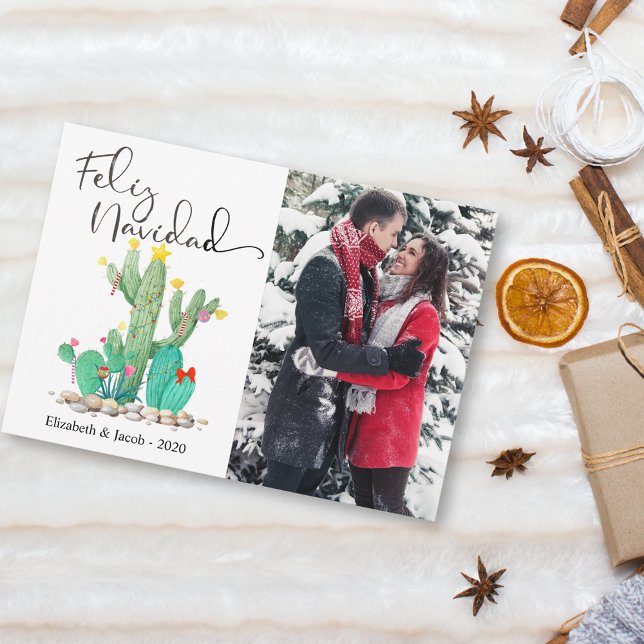 Cartão De Festividades Feliz Navidad Cactus - Foto Bem-Suculenta (Criador carregado)