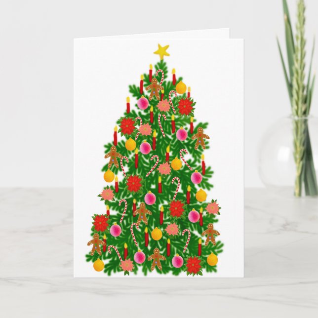 Cartão De Festividades Feliz Navidad Christmas Tree Card (Frente)