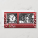 Cartão De Festividades Feliz Navidad - collage de 2 fotos<br><div class="desc">Modifique esto para requisitos particulares con 2 fotos y apellidos. Incluye una opción para añadir el año y los nombres de sus miembros de la familia.</div>