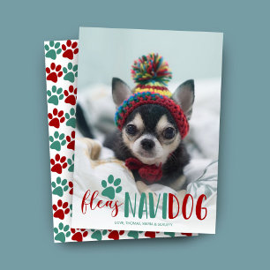 Cartão De Festividades Feliz Navidad Dog Foto Natal Engraçado