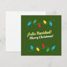 Cartão De Festividades  "Feliz Navidad" em inglês e espanhol Ca