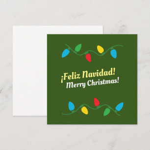 Cartão De Festividades "Feliz Navidad" em Inglês e Espanhol Natal Ca