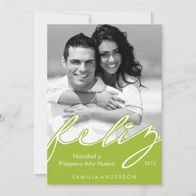 Cartão De Festividades Feliz Navidad Espanhola Feriados {green} (Frente)