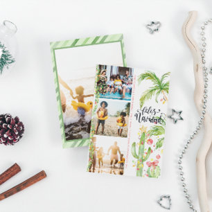 Cartão De Festividades Feliz Navidad Foto Colagem de Natal com Cacto