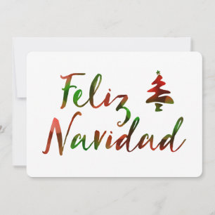 Cartão De Festividades Feliz Navidad (luzes de árvore bokeh)