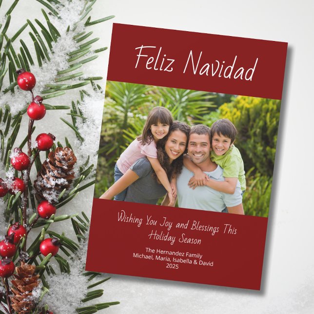Cartão De Festividades Feliz Navidad Modern Family Foto do Natal (Criador carregado)