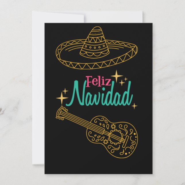 Cartão De Festividades Feliz Navidad natal (Frente)