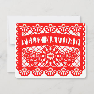 Cartão De Festividades Feliz Navidad Papel Picado