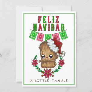 Cartão De Festividades Feliz Navidad - Pequeno Tamale Texto Espanhol/Ingl