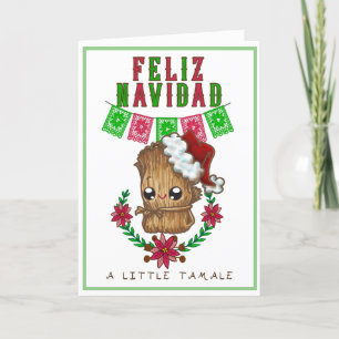 Cartão De Festividades Feliz Navidad - Pequeno Texto Tamale Espanhol/Ingl