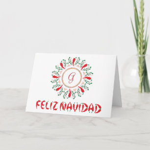 Cartão De Festividades Feliz Navidad Pimenta Malagueta Vermelha