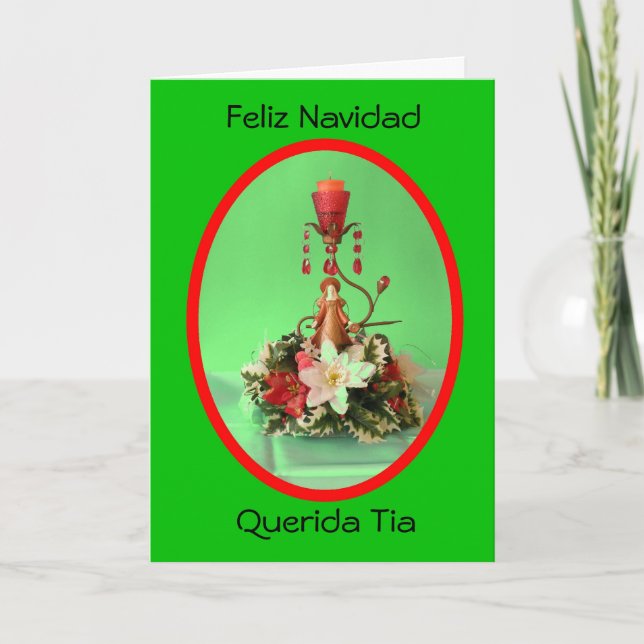 Cartão De Festividades Feliz Navidad Querida Tia (Frente)