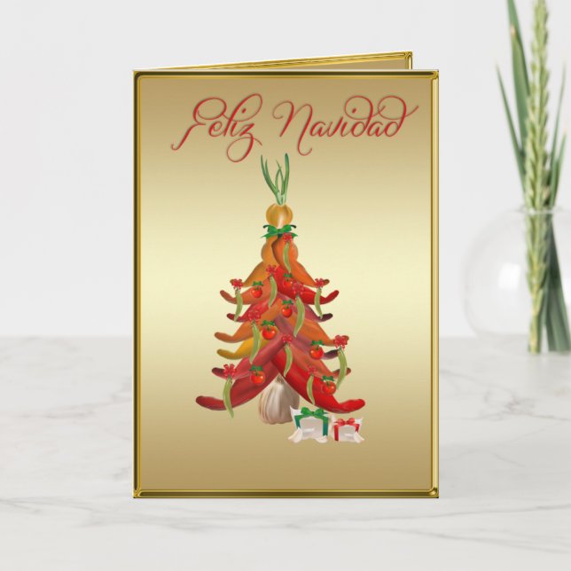 Cartão De Festividades Feliz Navidad  Salsa Card (Frente)
