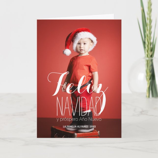 Cartão De Festividades Feliz Navidad | Spanish Holiday Greeting Card (Frente)