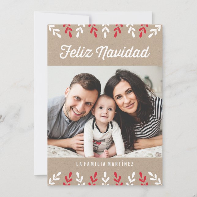 Cartão De Festividades Feliz Navidad | Tarjeta de Navidad (Frente)