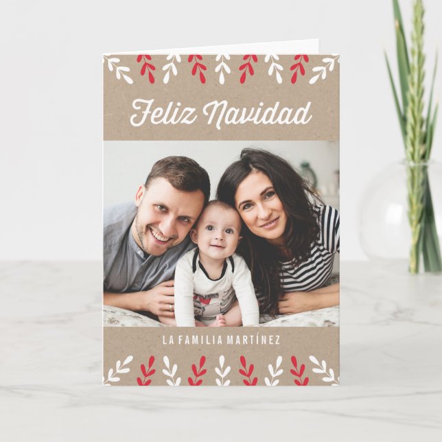 Cartão De Festividades Feliz Navidad | Tarjeta de Navidad (Frente)