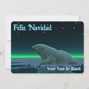 Cartão De Festividades Feliz Navidad - Urso Polar de Borda do Gelo