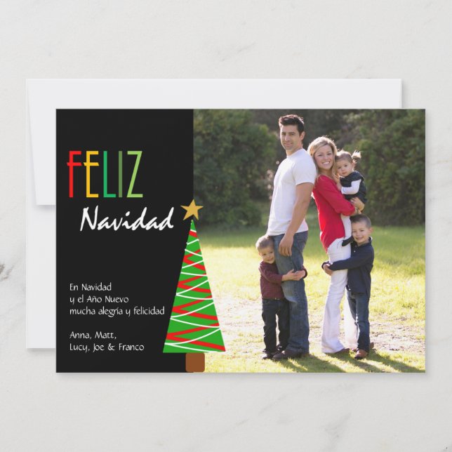 Cartão De Festividades Feliz Navidad Vistoso - Spanish Christmas Photo (Frente)