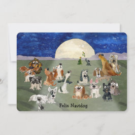 Cartão De Festividades Feliz Navidog Christmas Dogs Cartoon