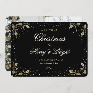 Cartão De Festividades Feliz Negra e Neve Negra Natal