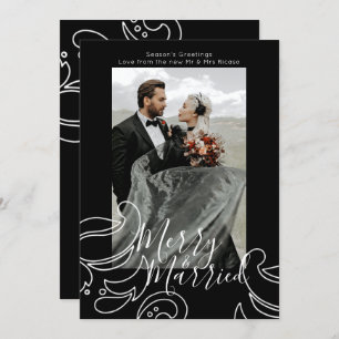 Cartão De Festividades Feliz Negra Natal e Casada