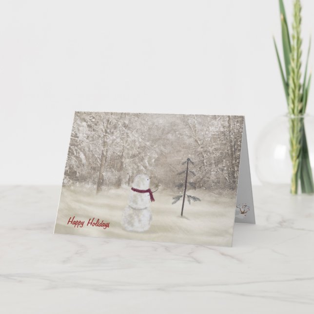 Cartão De Festividades Feliz Neve Feriado com Estrela (Frente)