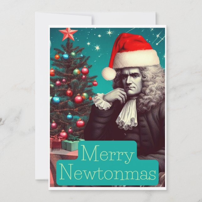 Cartão De Festividades Feliz Newtonmas Senhor Isaac Newton (Frente)