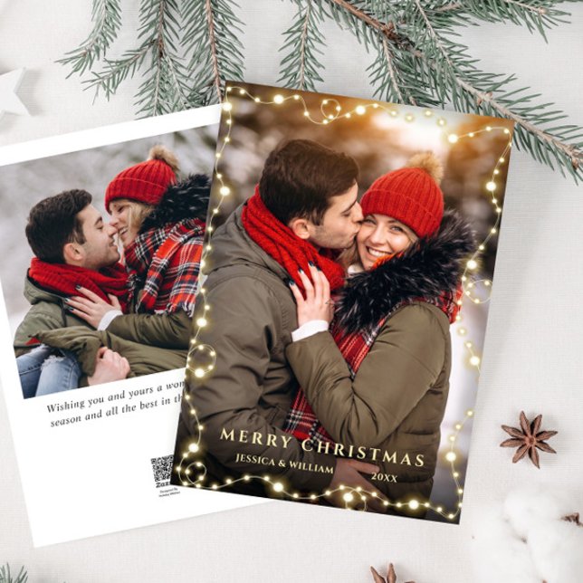 Cartão De Festividades Feliz Ouro de Natal Sparkle 2 FOTO Saudação (Criador carregado)