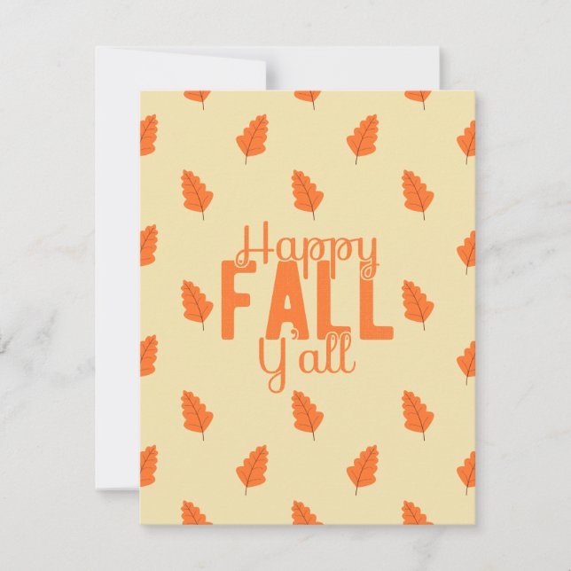 Cartão De Festividades Feliz Outono para Todos (Frente)