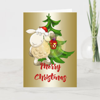 Cartão De Festividades Feliz Ovelha de Natal
