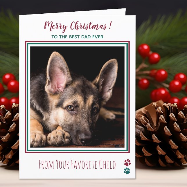 Cartão De Festividades Feliz Pai de Cachorro de Natal (Criador carregado)