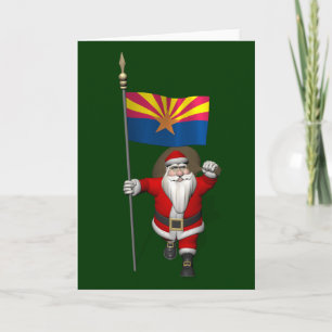 Cartão De Festividades Feliz Pai Natal A Caminho Da Arizona