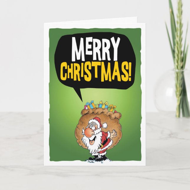 Cartão De Festividades Feliz Papai noel de Natal (Frente)