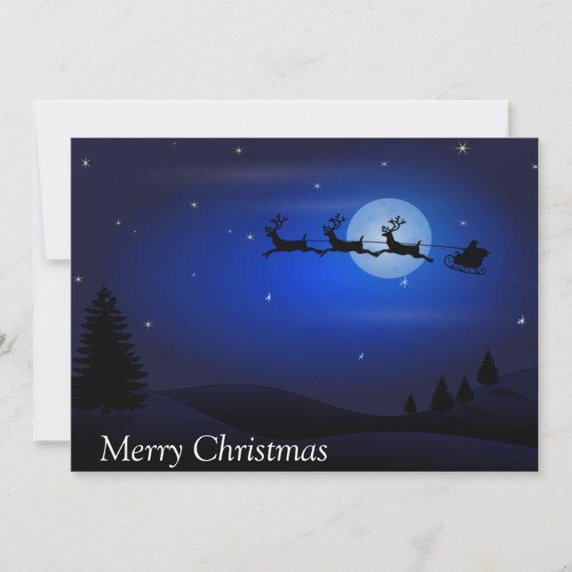 Cartão De Festividades Feliz Papai noel de Natal Sleigh (Frente)